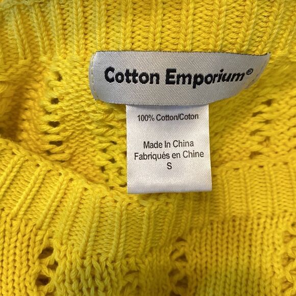 Cotton Emporium Crop Loose Knit Sweater Bright Yellow S - Picture 6 of 6